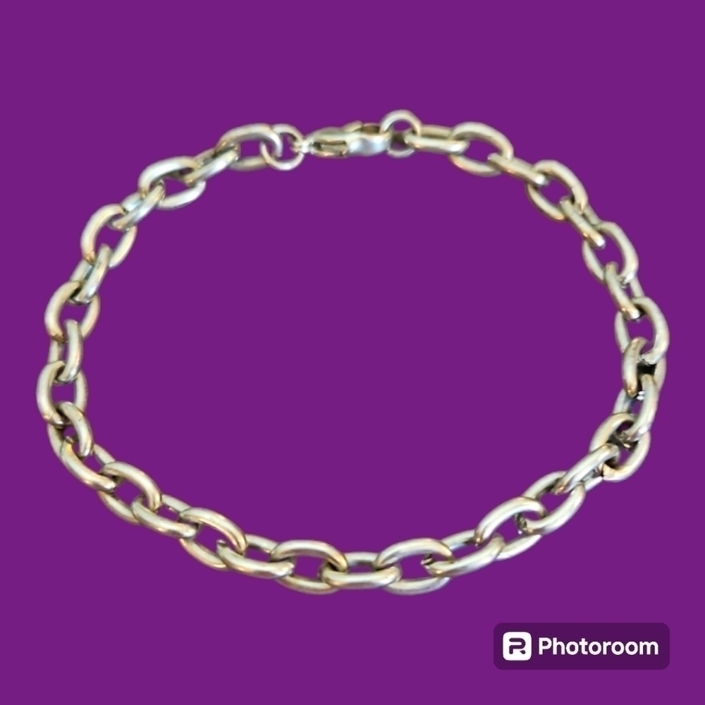 Vintage Oval Link Unisex Lobster Claw Clasp Chain Bracelet